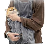 Delantal de gato de franela con agujeros garras, soporte de animales ajustable multifuncional para corte de uñas, eslinga de gatos, sueño cómodo, caricias