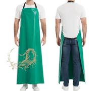 Delantal de Goma Grueso, 130 x 90cm Ajustable, Resistente al Aceite y a Los Químicos, Delantales de Trabajo Extralargos Impermeables para Lavar Platos, Jardinería, Trabajo de Laboratorio, Verde