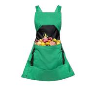Delantal de jardín para mujer, ajustable, impermeable, herramientas de jardín, con cordón, para recoger malas hierbas, poda, plantación, almacenamiento al aire libre, granja, patio trasero