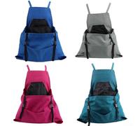Delantal de jardinería impermeable ajustable con bolsa de cosecha, tela Oxford para hombres y mujeres, resistente al polvo y a las manchas, fácil de limpiar, 26 x 15 x 5 cm, azul rojo (rojo)