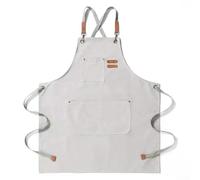 Delantal de lona gruesa para cocina con agua, aceite y propiedades resistentes a las manchas, protege la ropa eficazmente durante las actividades de cocción y fabricación de bebidas (blanco)