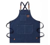 Delantal de mezclilla de lona gruesa for hombre y mujer, delantal de cocina for taller de cocina, delantal de trabajo pesado, accesorios de cocina for el hogar Delantal Barbacoa Hombre(Blue)