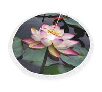 Delantal de Navidad con borlas, estampado de flor de loto, decoración navideña de moda, decoración del hogar de invierno