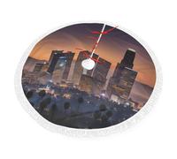 Delantal de Navidad con borlas, estampado de horizonte de Los Ángeles, decoración navideña de moda, decoración del hogar de invierno