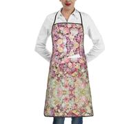 Delantal De Parrilla Grupo De Flores Rosas Impermeable Delantal De Trabajo Ajustable Delantales Para Trabajo Hombre Pasteles 52X72Cm