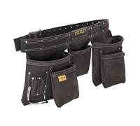 Delantal de piel de búfalo, durable, resistente al calor, con múltiples bolsillos, ideal para cocineros y carpinteros, protección y funcionalidad.