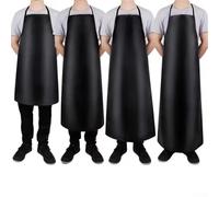 Delantal de piel de PVC resistente al aceite e impermeable, adecuado para cocina y manualidades, con cuello suave resistente a las arrugas, como se muestra en la imagen., Brown M