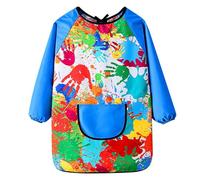 Delantal de pintura para niños y niñas, resistente al agua, bata de pintor, escuela, arte, manualidades, cocina, azul, 11-14 años