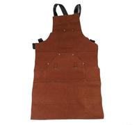 Delantal de soldador de piel de vacuno, resistente, resistente al calor, flexible, doble costura, bolsillo con remaches, diseño ajustable en cruz para trabajar metal, carpintería, negro, 60 x 90 cm