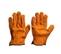 Delantal de soldador, Guantes de piel de vaca de doble capa, amarillos, resistentes al desgaste y de seguridad for soldar.
