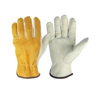 Delantal de soldador, Guantes de trabajo de piel de vaca for trabajadores, soldadura, protección de seguridad, jardinería, deportes, resistentes al desgaste.(L 19CM)
