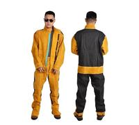 Delantal de soldador, Ropa de seguridad for el trabajo, piel de vaca, soldadura, arco de argón, traje protector de manga larga antisalpicaduras(XL)