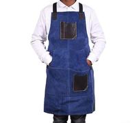 Delantal de soldadura, 1 pieza de forro polar de doble cara con ribete de piel sintética, múltiples bolsillos para almacenamiento de herramientas, protección resistente al calor para soldadores y