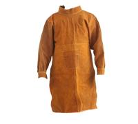 Delantal de soldadura de cuero resistente - Aislamiento térmico y contra incendios para la máxima protección, naranja, 85 cm