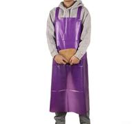 Delantal de soldadura de PVC impermeable a prueba de aceite, correa de cuello ajustable engrosada ampliada, para cocina, cocina, pesca, garaje, limpieza, jardinería (azul profundo)