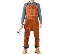 Delantal de soldadura resistente con correa cruzada, terciopelo reversible de doble cara para protección contra chispas, adecuado para herrería y manualidades (camello)