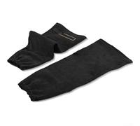 Delantal de terciopelo reversible resistente con doble costura y diseño de remaches, proporcionando protección para soldadores, herreros y aplicaciones de carpintería (puños negros, 2 piezas)