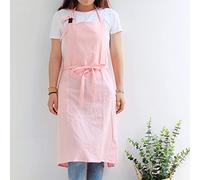 Delantal de trabajo de lino de algodón sintético para mujeres y hombres, simple y liso, con estampado de piña, babero con bolsillo, cuello ajustable, lazos largos para cocina, cocina, hornear,