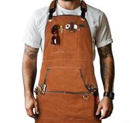 Delantal de trabajo ignífugo de terciopelo de doble cara con forro polar de doble cara para electricistas, carpinteros, reparación de automóviles, ropa protectora de soldadura (camello)