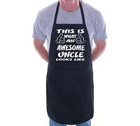 Delantal divertido con texto en inglés "This Is What Awesome Uncle BBQ Cooking", color negro