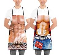 Delantal Divertido Grill BBQ Delantal para Hombres,Cocina Cocinero Cocinando Parilla Delantales Navidad Cumpleaños Regalo para Esposo, Esposa, Papá, Mamá, Amigos
