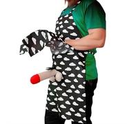 Delantal divertido y novedoso, delantales de cocina para cenas, fiestas de barbacoa, delantal de broma para cocina para adultos, regalos divertidos para hombres, Negro, Taille unique