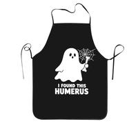 Delantal Hornear Halloween Encontré este fantasma del húmero 52x72cm | Resistente al aceite Delantal Estampado Delantales de Barbacoa para Hombre Barbacoa