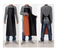Delantal impermeable de vinilo ajustable para cocinar y limpiar resistente a las manchas y al aceite (negro)