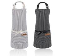 Delantal infantil de 2 piezas con 2 bolsillos ajustable para niños de 6 a 12 años, delantal ajustable para niños, delantal impermeable para cocina, cocina, hornear, pintar fiestas
