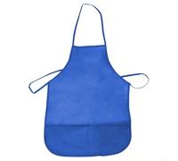 Delantal infantil no tejido sin mangas con bolsillo frontal para cocina, manualidades, pintura y actividades en el aula, 36 x 48 cm (14.2 x 18.9 pulgadas) (azul)