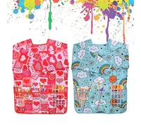 Delantal Infantil para Pintura y Arte - 2 Piezas con Mangas y 3 Bolsillos, Impermeable, para Artes y Manualidades, Cocina - Niños 3-8 Años