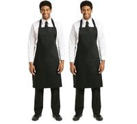 Delantal negro de polialgodón, de Whites Chefs (Paquete de 2)
