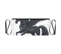 Delantal negro elegante con diseño de alas oscuras Pegasus para mujeres y hombres con 3 bolsillos para un almacenamiento cómodo, Chic Black Pegasus Dark Wings, talla única