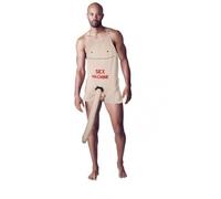 OOTB Delantal con pene de Peluche, Sex Machine, Felpa, Blanco, 66x54cm