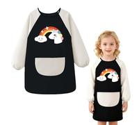 Delantal Pintura Niños, Delantal Infantil con Bolsillo, Ajustable Impermeable Bata Escolar para Manualidades, Cocinar y Dibujar(XL)