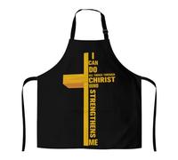 Delantal Todo Lo Puedo En Cristo Que Me Fortalece Cruz Impermeable Mandiles Antiincrustante Delantal De Cocina Para Cocinar Barbacoa Jardinero