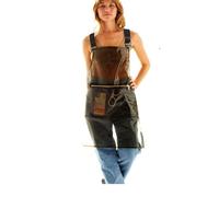 Delantal Transparente Impermeable TPU Con Bolsillos - Para Mujer y Hombre, Trabajo de Peluquero, Cocina, Chef - A Prueba De Aceite y Fácil Limpieza (Negro)