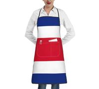 Delantal universal con bolsillos ajustables con estampado de bandera de Costa Rica, ligero, para cocinar, hornear, jardinería, parrilla