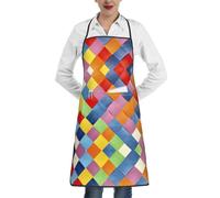 Delantales coloridos estampados a cuadros para hombres y mujeres, delantal de cocina, jardinería, salón, barbacoa