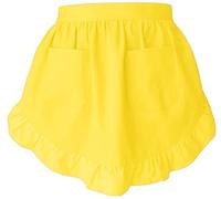 Delantales de cintura para mujer con bolsillos blancos Medio servidor Casa Camarera Suministro Vintage Sirviente Sirvienta Delantal para Cocina Cocina, Amarillo, Medium