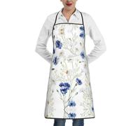 Delantales de cocina con estampado de flores dibujadas a mano para hombre y mujer, delantal de cocina, cocina, cocina, cocina, cocina, chef