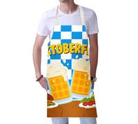 Delantales de cocina genéricos para hombres - delantal de cocina temático Oktoberfest | Tejido transpirable con estampado antigrasa con cinturón ajustable para camareros, camareras, cocina de barbacoa