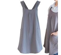 Delantales de cocina japoneses de lino con espalda cruzada - Moderniza tu trabajo, delantal de jardín para mujer, delantal de trabajo con bolsillos | Delantal multifuncional para pintar, jardinería