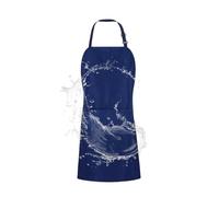 Delantales de cocina para mujer, babero ajustable con 2 bolsillos, delantal de chef, para hornear, barbacoa, carnicero, pintura, barbería, limpieza, taller, servidor, jardín, todos los días, Azul