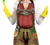 Delantales de cocina para mujer, delantal de Oktoberfest | Traje de vestido Oktoberfest Falda de delantal divertida | Traje de fiesta alemanes, cómodo con bolsillos para barbacoa, cocinar, 025, Se