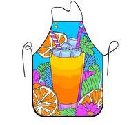 Delantales de cóctel tropical para cocinar, delantal de cocina floral de frutas coloridas para adultos, diseño botánico vibrante de verano, lavable, Colorido, 24x31 Inch