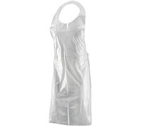 Delantales desechables de polietileno en Tear Roll 100 piezas - Delantal desechable impermeable - Color blanco - Tamaño 120 x 70 cm