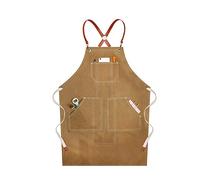 Delantales para hombres, Delantal de herramientas con bolsillos for carpintero, taller, soldadura, multicolor, XL(Brown)