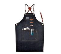 Delantales para hombres, Delantal de lona encerada con bolsillos for carpintero, taller de soldadura, multicolor, talla XL(Black)