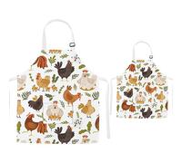 Delantales para padres e hijos con bolsillos - delantales acompañamiento encantadores niños y adultos, delantales padres e hijos con botones cuello ajustables cocineros artistas hornear y cocinar
